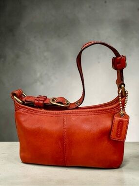 Vintage Y2K Coach Legacy Bleeker Burnished Red Leather Shoulder Bag 11415